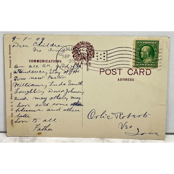 Oskaloosa IA Iowa Yearly Meeting House c1909 Large Crowd Town People - Picture 2 of 6